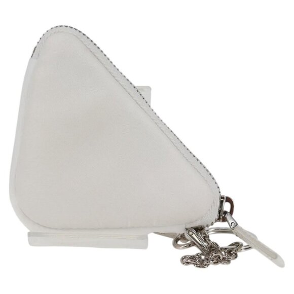 PRADA Shoulder Bag Nylon White Silver Auth 127895V - Picture 3 of 15
